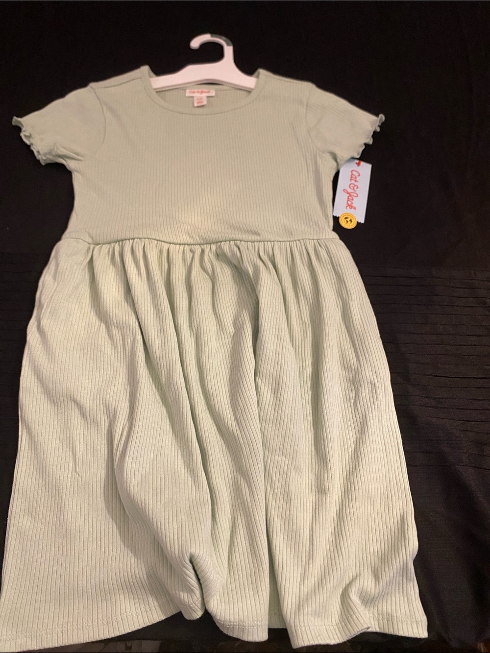 Cat & Jack Light Mint Ribbed Knit Girls' Dress